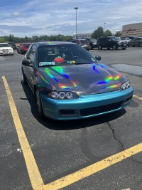 Ravoony Plus Gloss Holographic Rainbow Chrome Laser Black Car Vinyl Wrap review 1
