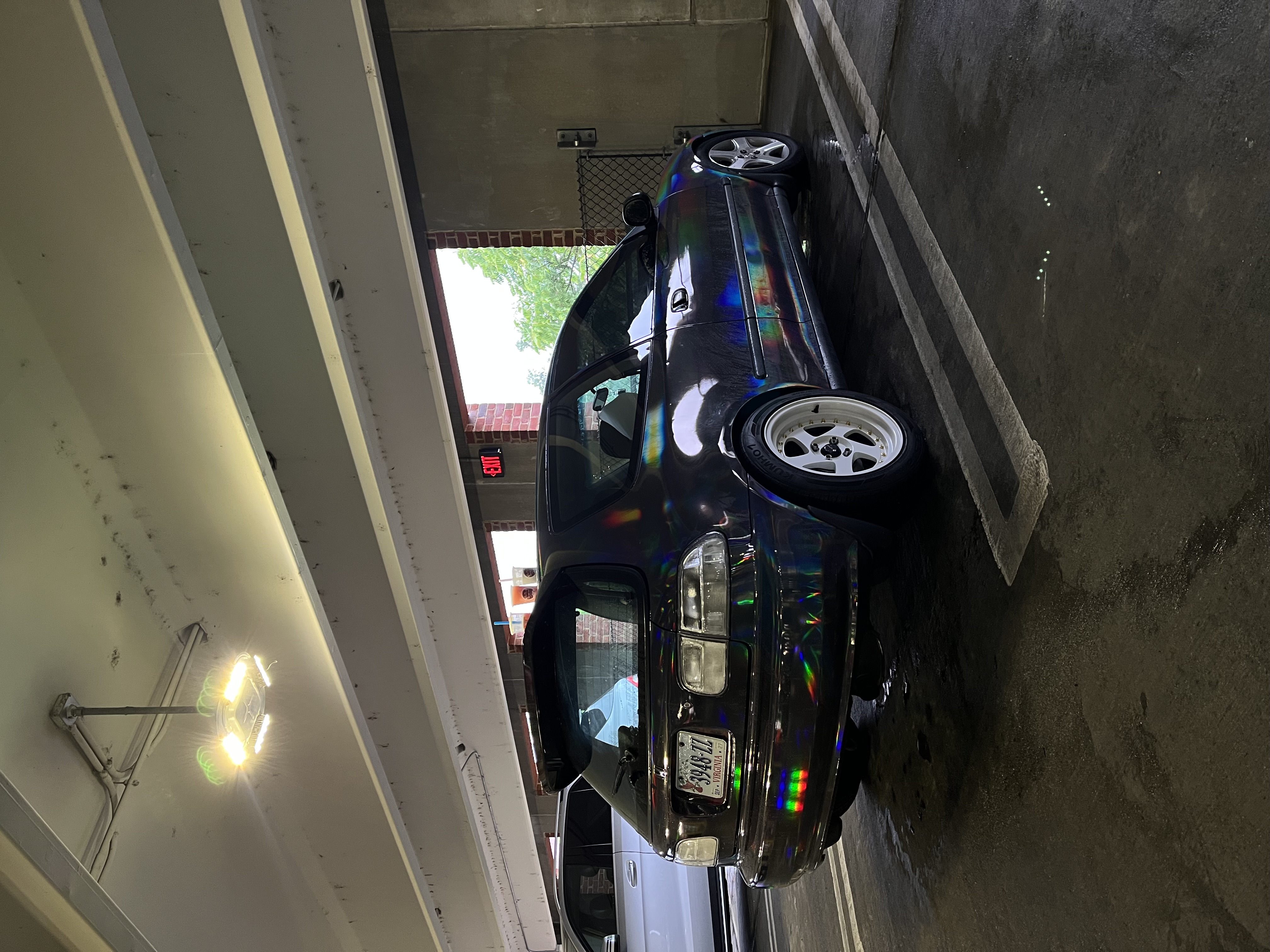 Ravoony Plus Gloss Holographic Rainbow Chrome Laser Black Car Vinyl Wrap review Johanna 01