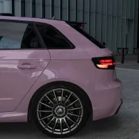 Ravoony Plus PET Glossy Oolong Milk Tea Pink Car Wrap review 2