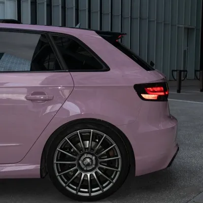 Ravoony Plus PET Glossy Oolong Milk Tea Pink Car Wrap review jeannehnx 02