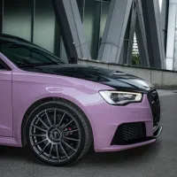 Ravoony Plus PET Glossy Oolong Milk Tea Pink Car Wrap review 3