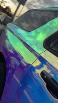 Ravoony Plus Super Gloss Holographic Rainbow Neo Chrome Car Vinyl Wrap review hennessyisfit