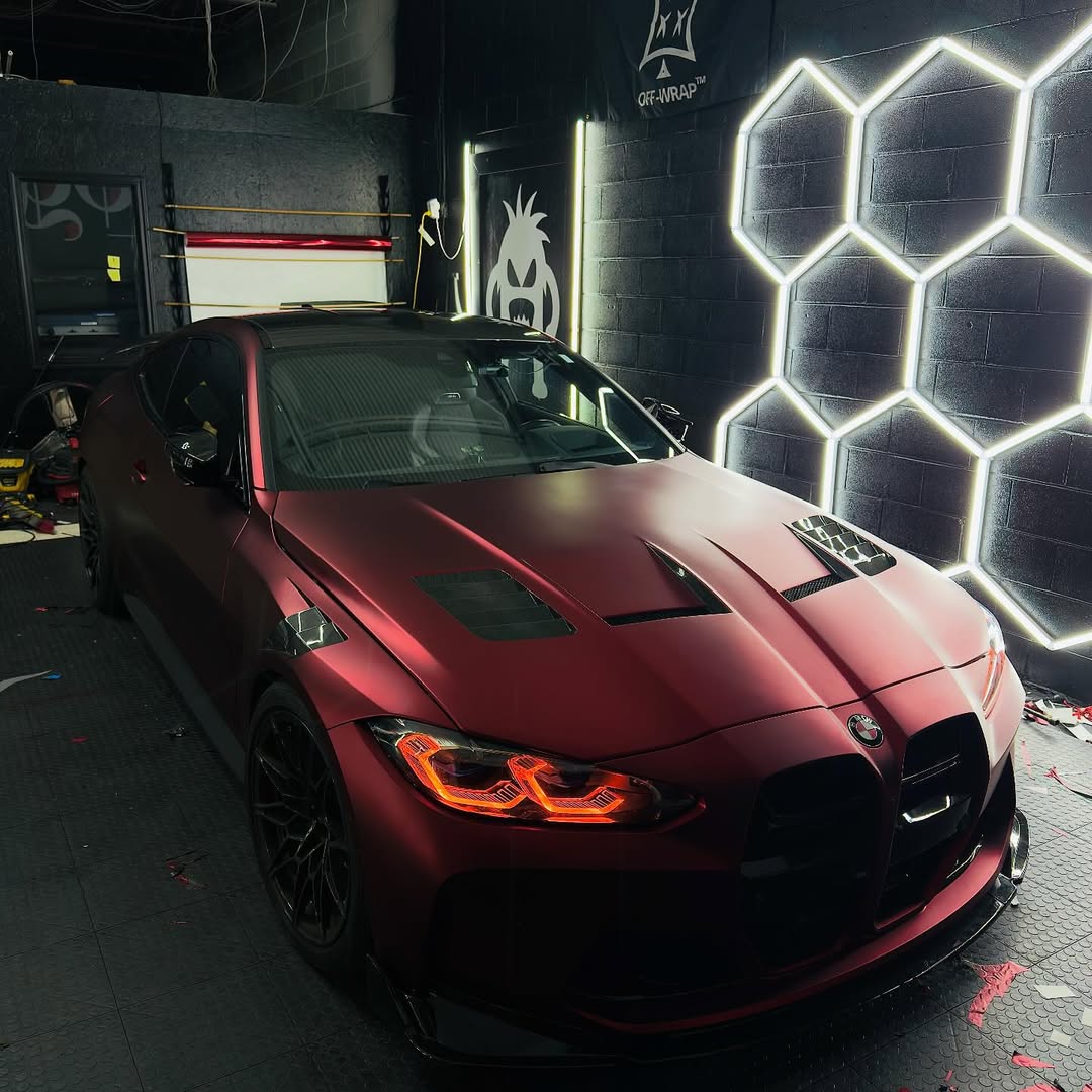 Ravoony Plus PET Matte Chrome Romanee Red Vinyl Car Wrap review Devs 07