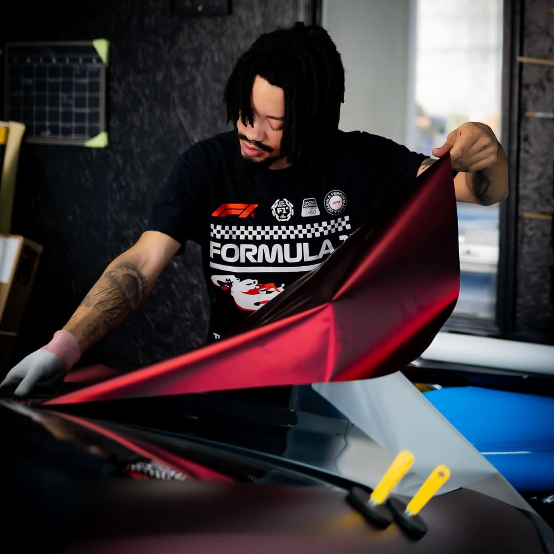 Ravoony Plus PET Matte Chrome Romanee Red Vinyl Car Wrap review Devs 06