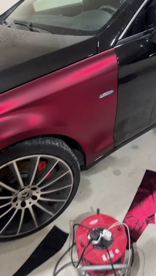 Ravoony Plus PET Matte Chrome Romanee Red Vinyl Car Wrap review 