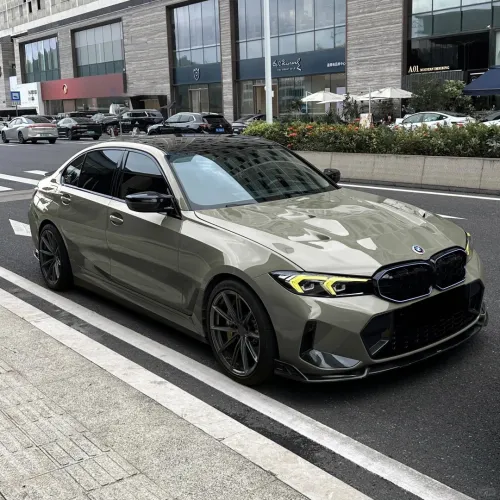 Ravoony Basic PET Glossy Light Khaki Green Car Wrap review 