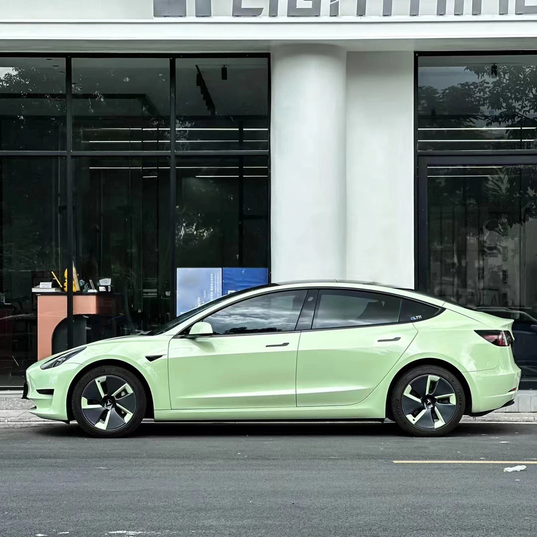 Ravoony Basic PET Gloss Avocado Green Car Vinyl Wrap review Mia Sanchez