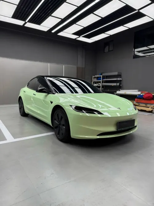Ravoony Basic PET Gloss Avocado Green Car Vinyl Wrap review 