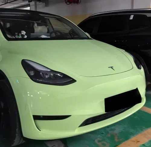 Ravoony Basic PET Gloss Avocado Green Car Vinyl Wrap review 