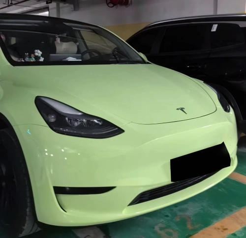 Ravoony Basic PET Gloss Avocado Green Car Vinyl Wrap review 