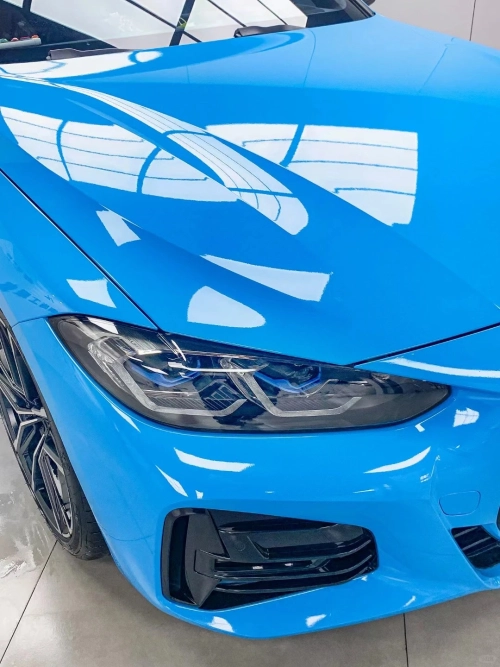 Ravoony Basic PET Glossy Crystal Blue Sky Car Vinyl Wrap review 