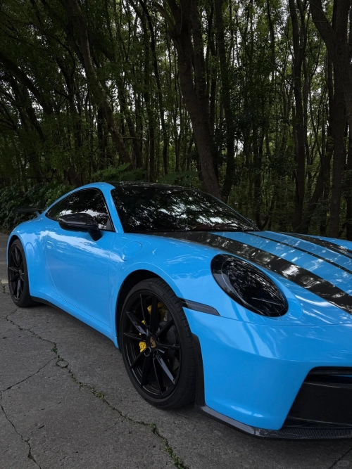 Ravoony Basic PET Glossy Crystal Blue Sky Car Vinyl Wrap review 