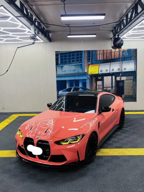 Ravoony Basic PET Glossy Coral Orange Vinyl Wrap review 