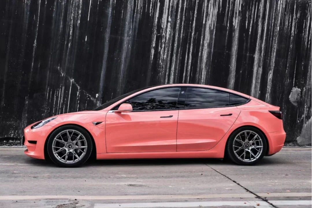 Ravoony Basic PET Glossy Coral Orange Vinyl Wrap review Amanda Liu