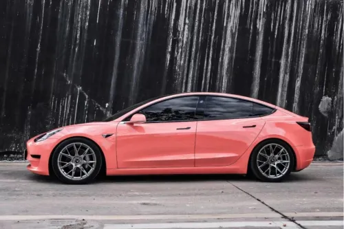 Ravoony Basic PET Glossy Coral Orange Vinyl Wrap review 