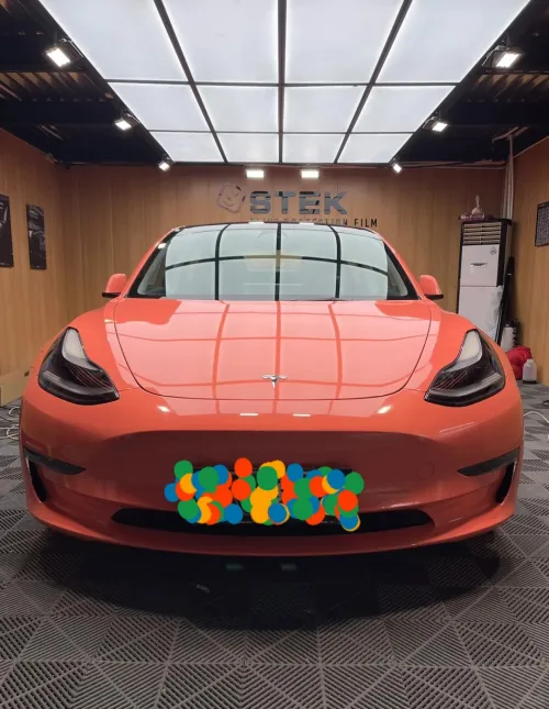 Ravoony Basic PET Glossy Coral Orange Vinyl Wrap review 