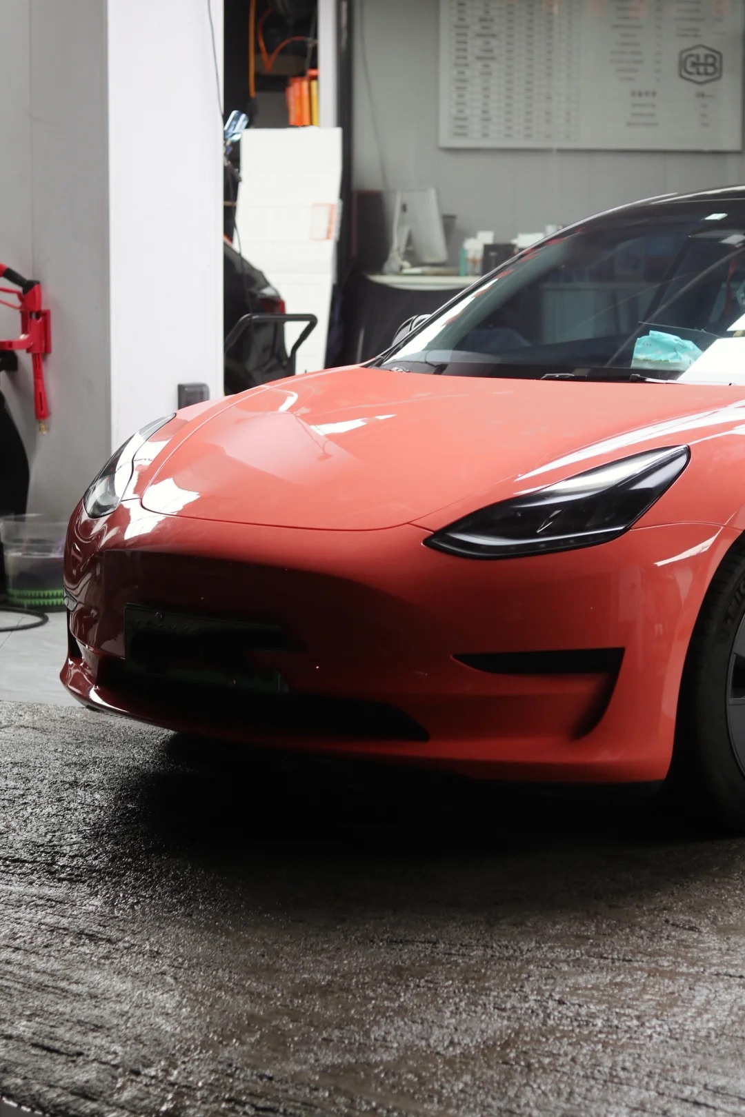 Ravoony Basic PET Glossy Coral Orange Vinyl Wrap review 1