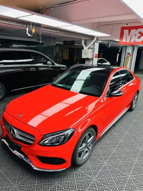 Ravoony Basic PET Glossy Crystal Ferrari Red Vinyl Car Wrap review 