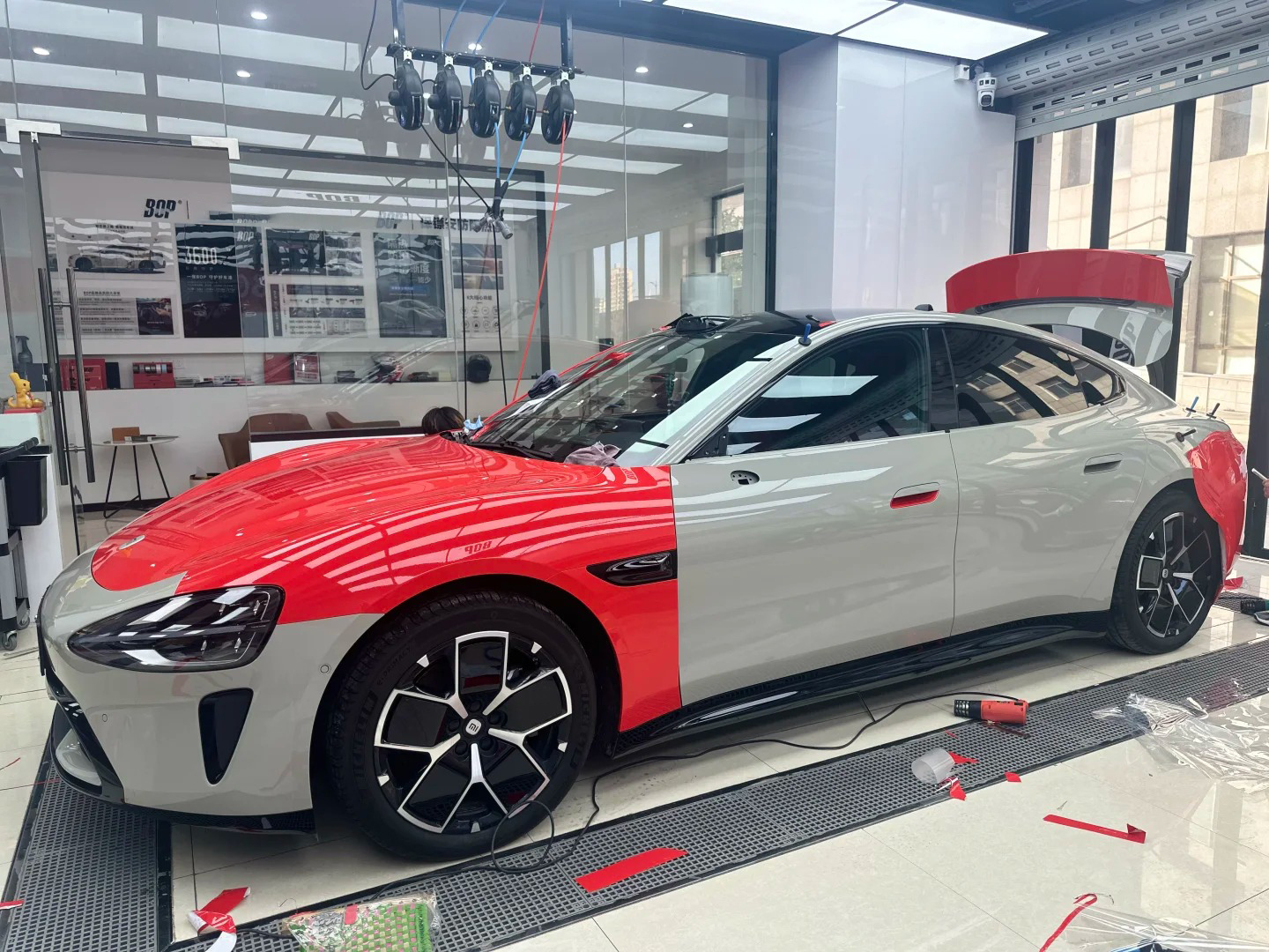 Ravoony Basic PET Glossy Crystal Ferrari Red Vinyl Car Wrap review Elite Customs 01