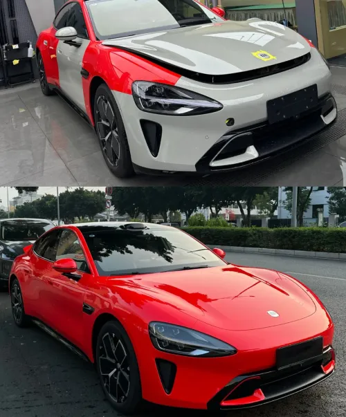 Ravoony Plus PET Glossy Crystal Ferrari Red Vinyl Car Wrap review 