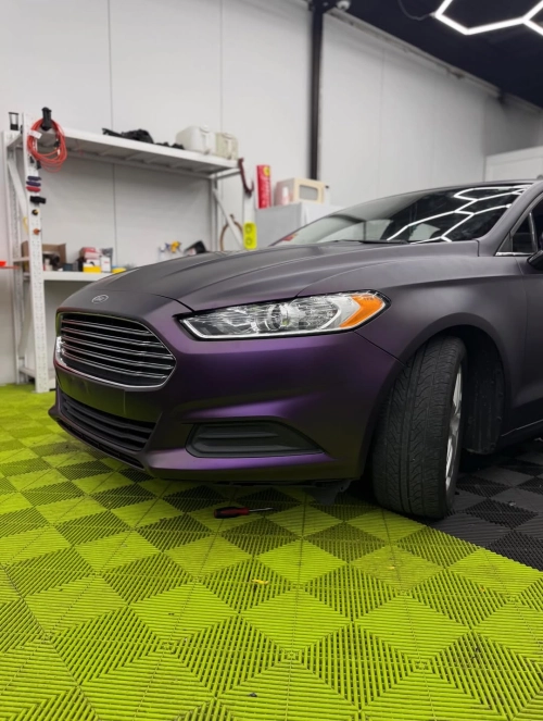   Ravoony Plus Ultra Matte Black Purple Car Vinyl Wrap review 