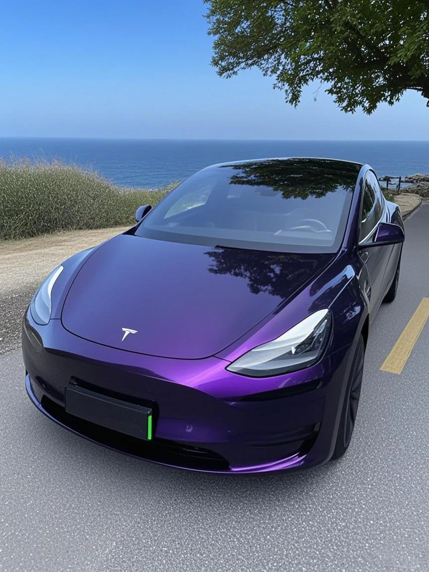 Ravoony Plus Gloss Ghost Midnight Purple Car Vinyl Wrap review 1