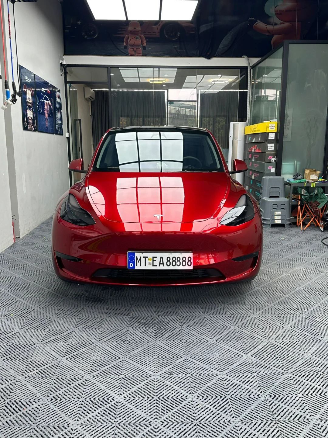 Ravoony Plus PET Tesla Gloss Midnight Cherry Red Vinyl Car Wrap review 0