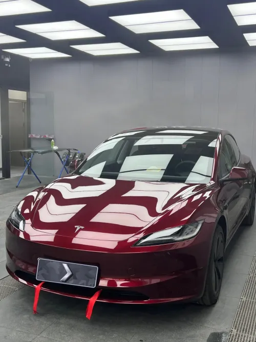 Ravoony Plus PET Tesla Gloss Midnight Cherry Red Vinyl Car Wrap review 