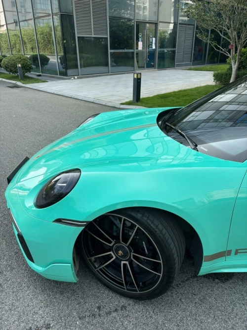 Ravoony Plus PET Glossy Porsche Mint Green Car Wrap review 