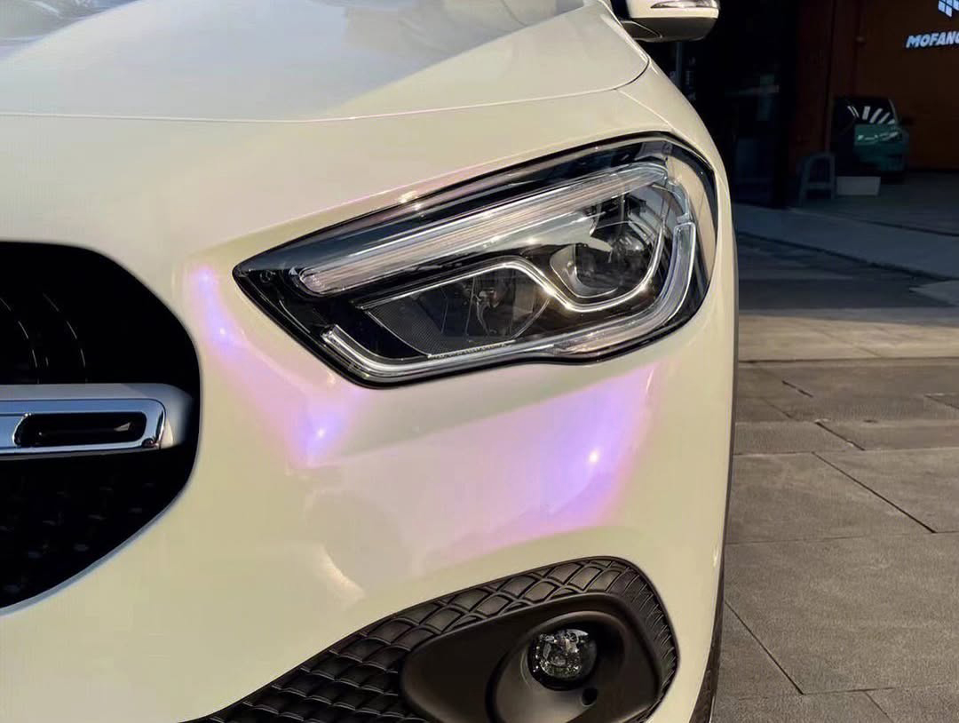 Ravoony Plus PET Glossy White to Purple Vinyl Car Wrap review Sofia Garcia 05