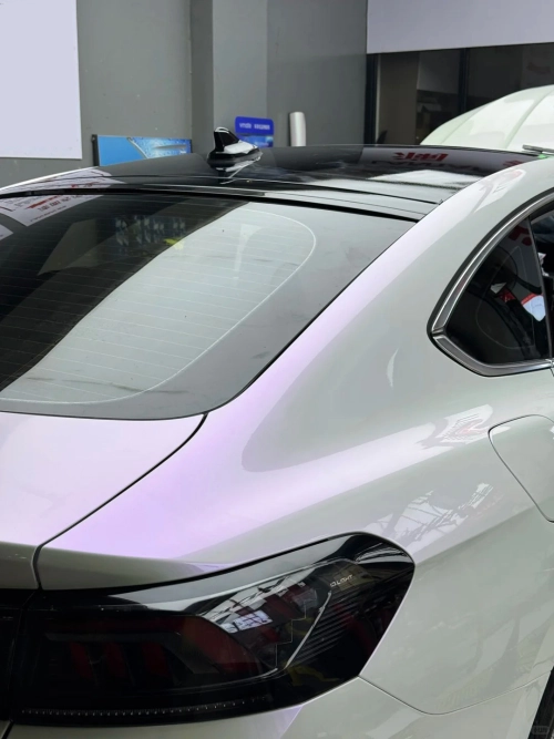 Ravoony Plus PET Glossy White to Purple Vinyl Car Wrap review 