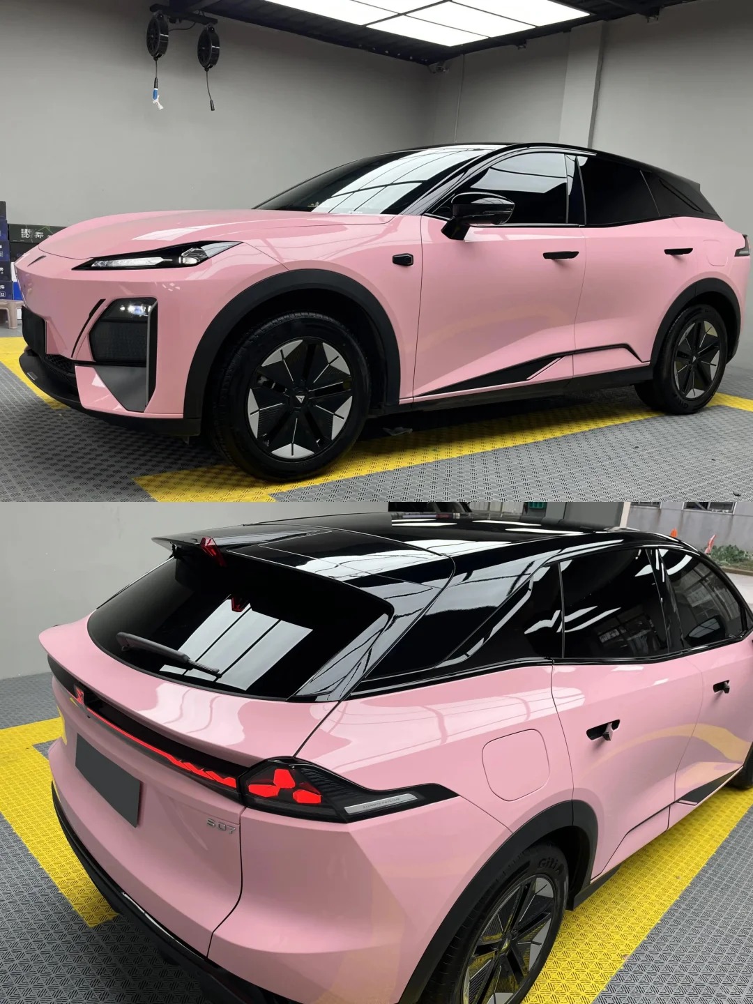Ravoony Plus PET Gloss Crystal Peach Pink Car Vinyl Wrap review Luminous Wraps Co= 02