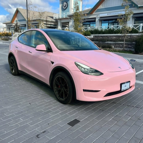 Ravoony Plus PET Gloss Crystal Peach Pink Car Vinyl Wrap review 