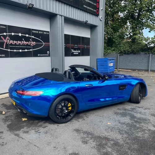 Ravoony Plus PET Glossy Chrome Blue Car Vinyl Wrap review 