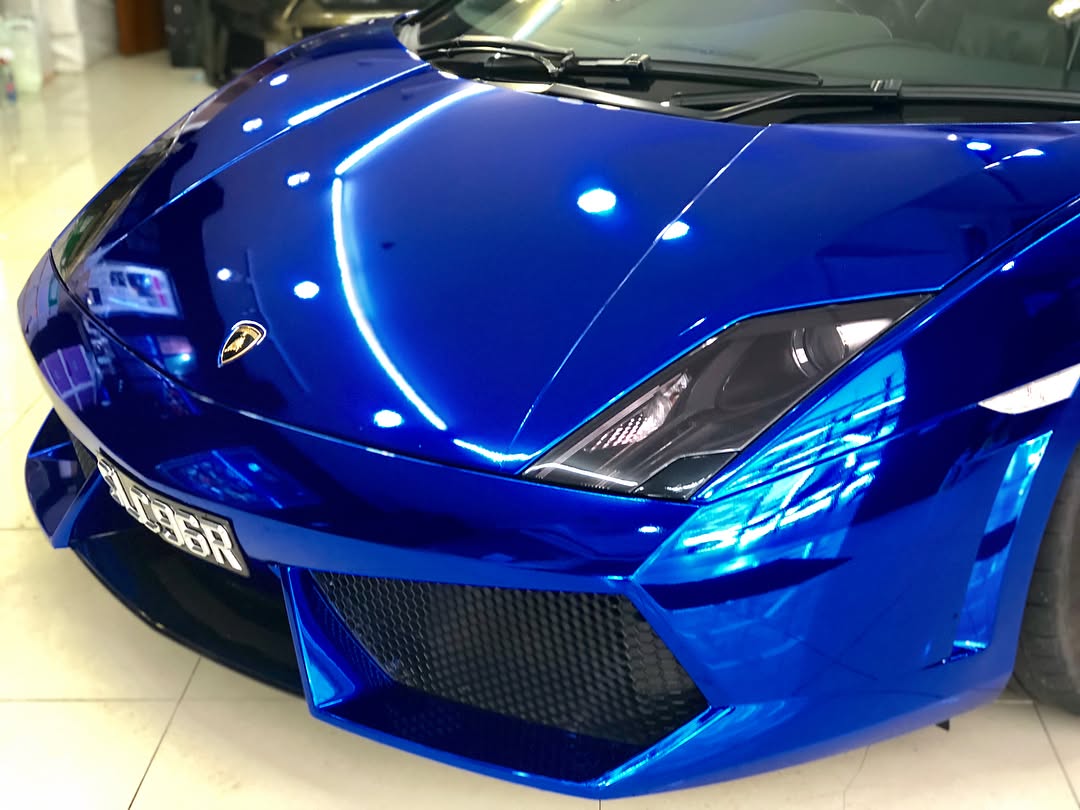 Ravoony Plus PET Glossy Chrome Blue Car Vinyl Wrap review Infinity Coatings Ltd. 05