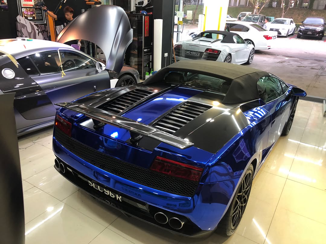 Ravoony Plus PET Glossy Chrome Blue Car Vinyl Wrap review Infinity Coatings Ltd. 00