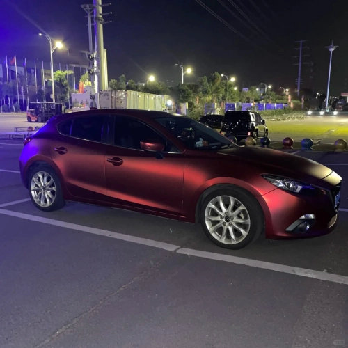 Ravoony Plus PET Matte Chrome Romanee Red Vinyl Car Wrap review 