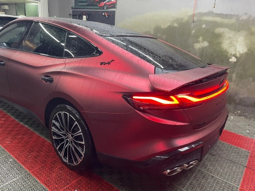 Ravoony Plus PET Matte Chrome Romanee Red Vinyl Car Wrap review 