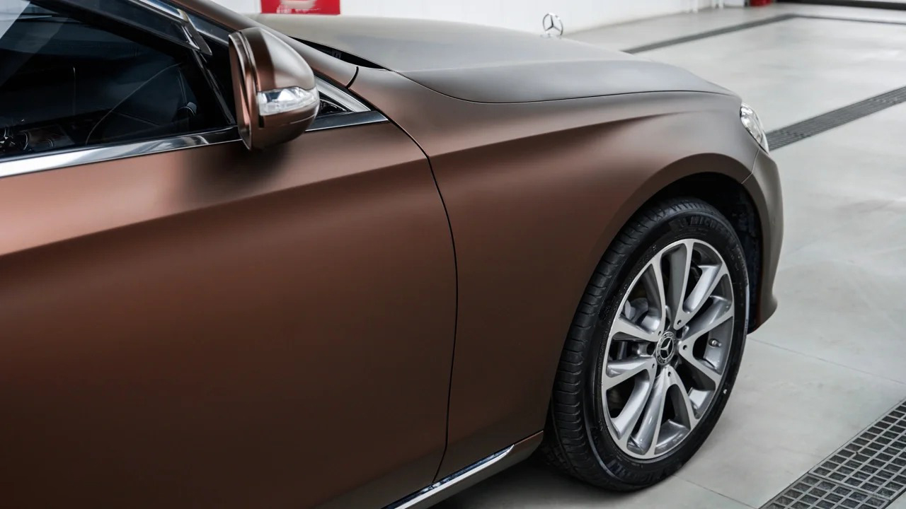 Ravoony Plus Ultimate Flat Coffee Brown Car Wrap review Vanguard Vehicle Skins 02