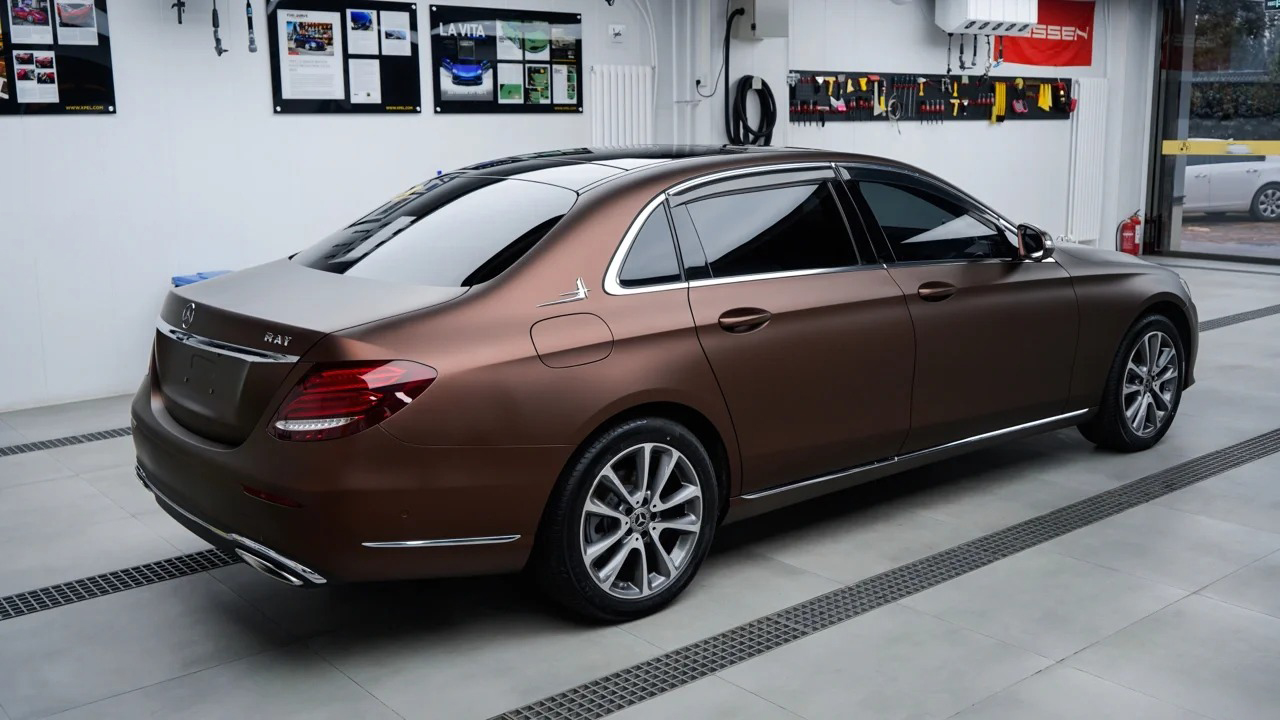 Ravoony Plus Ultimate Flat Coffee Brown Car Wrap review Vanguard Vehicle Skins 07