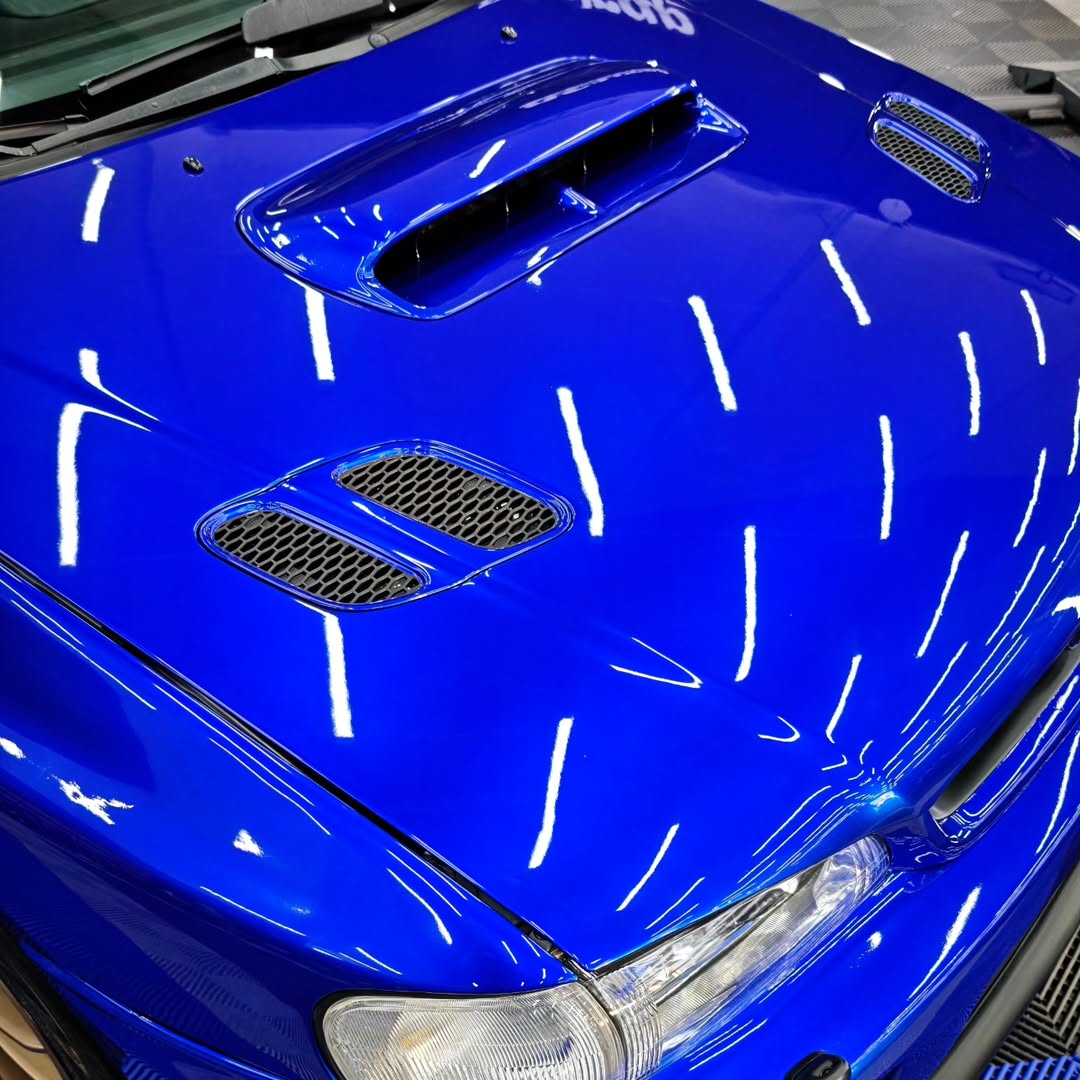 Ravoony Plus PET Tesla Gloss Deep Blue Vinyl Car Wrap review Nautical Finish Studio 01