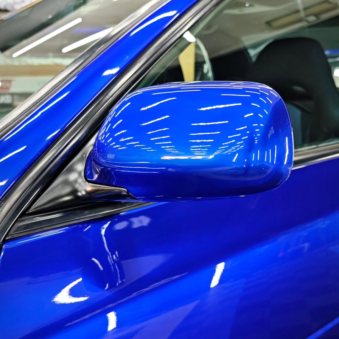 Ravoony Plus PET Tesla Gloss Deep Blue Vinyl Car Wrap review Nautical Finish Studio 03