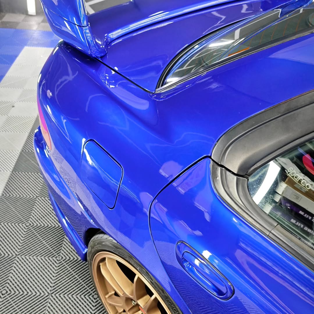 Ravoony Plus PET Tesla Gloss Deep Blue Vinyl Car Wrap review Nautical Finish Studio 08