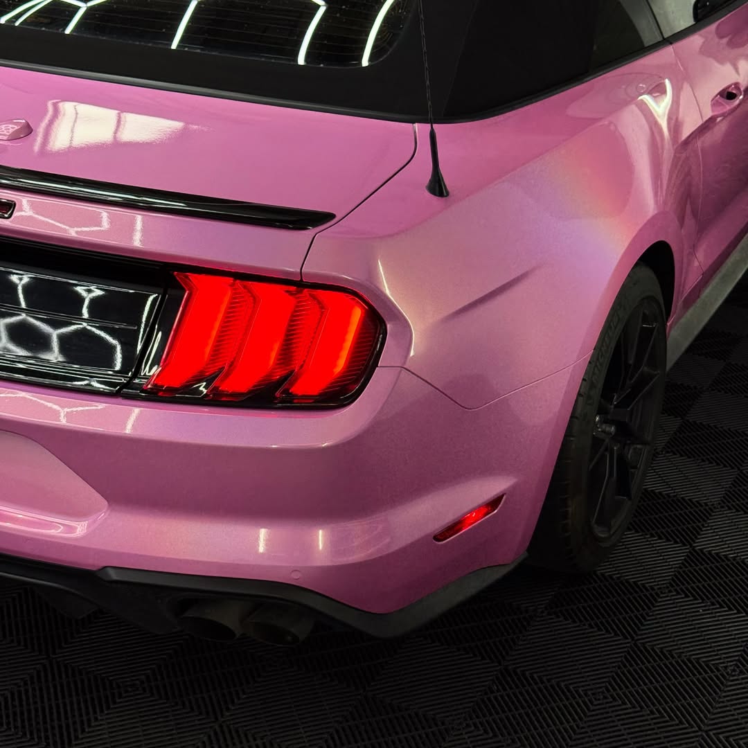 Ravoony Plus PET Glossy Laser Pink Car Vinyl Wrap review Illuminate Customs 02