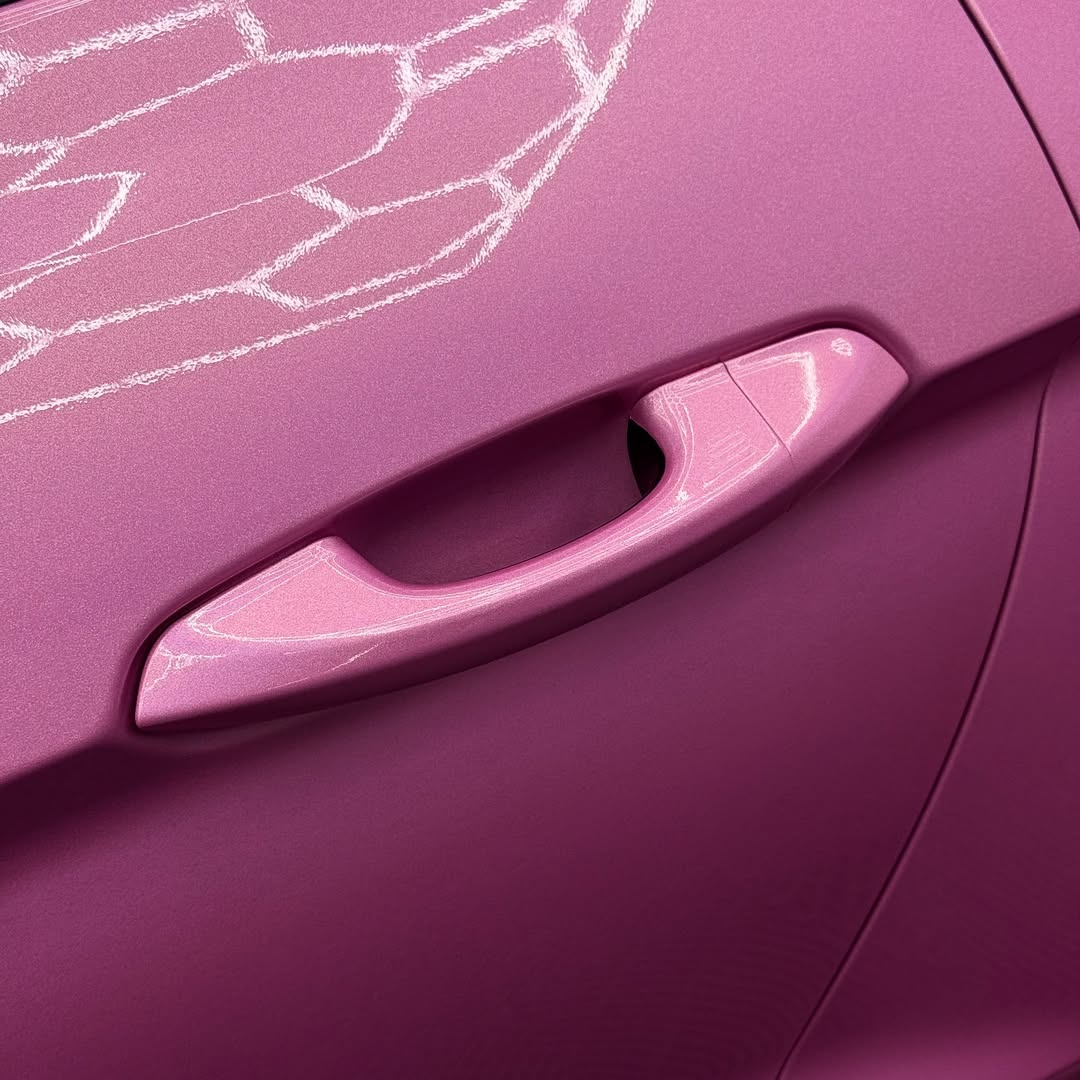 Ravoony Plus PET Glossy Laser Pink Car Vinyl Wrap review Illuminate Customs 01