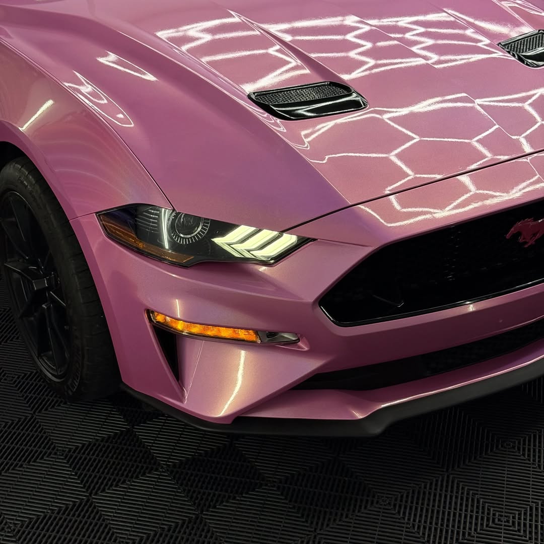 Ravoony Plus PET Glossy Laser Pink Car Vinyl Wrap review Illuminate Customs 00