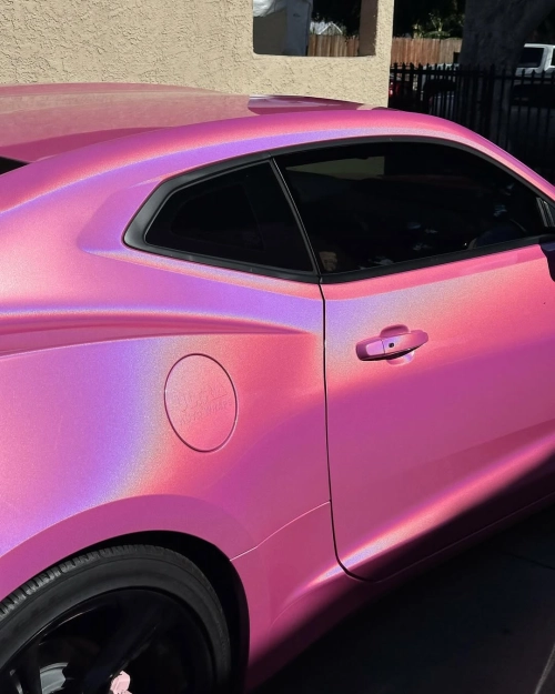 Ravoony Plus PET Glossy Laser Pink Car Vinyl Wrap review 
