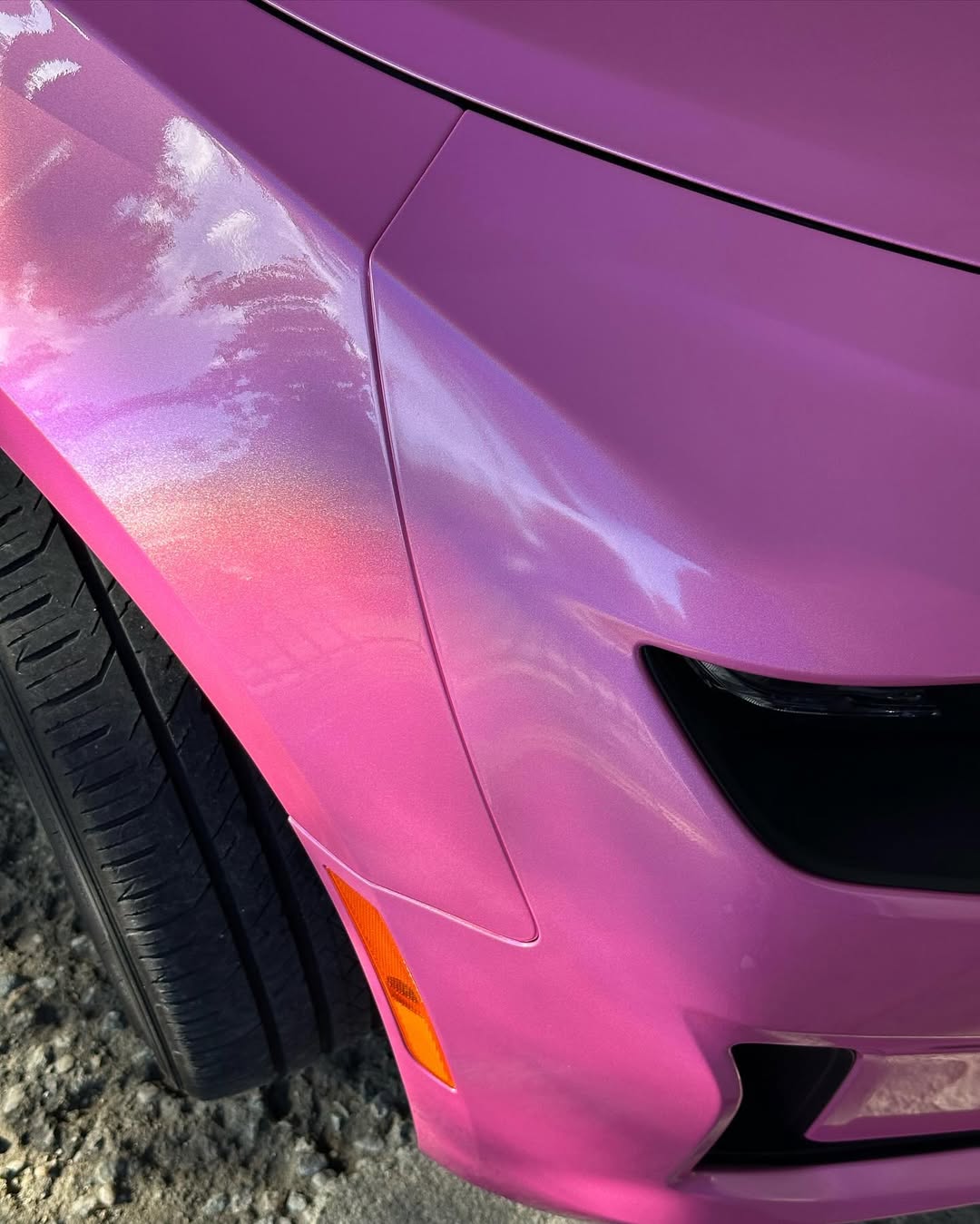 Ravoony Plus PET Glossy Laser Pink Car Vinyl Wrap review Vivid Voltage Wrap 03
