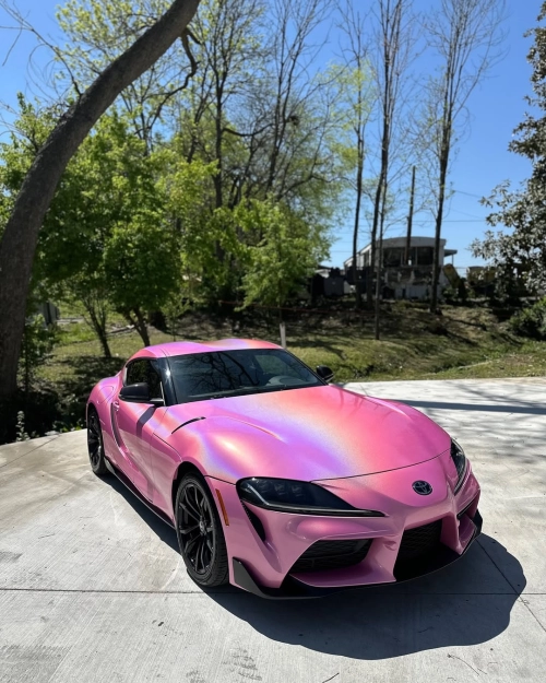 Ravoony Plus PET Glossy Laser Pink Car Vinyl Wrap review 