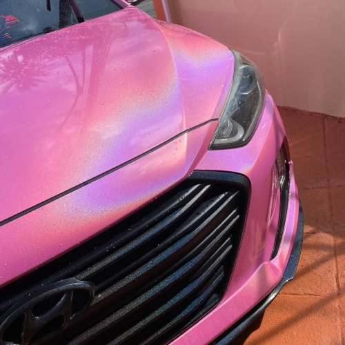 Ravoony Plus PET Glossy Laser Pink Car Vinyl Wrap review 